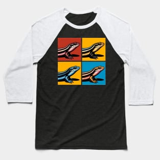 Peter's Banded Skink Pop Art - Cool Lizard Baseball T-Shirt